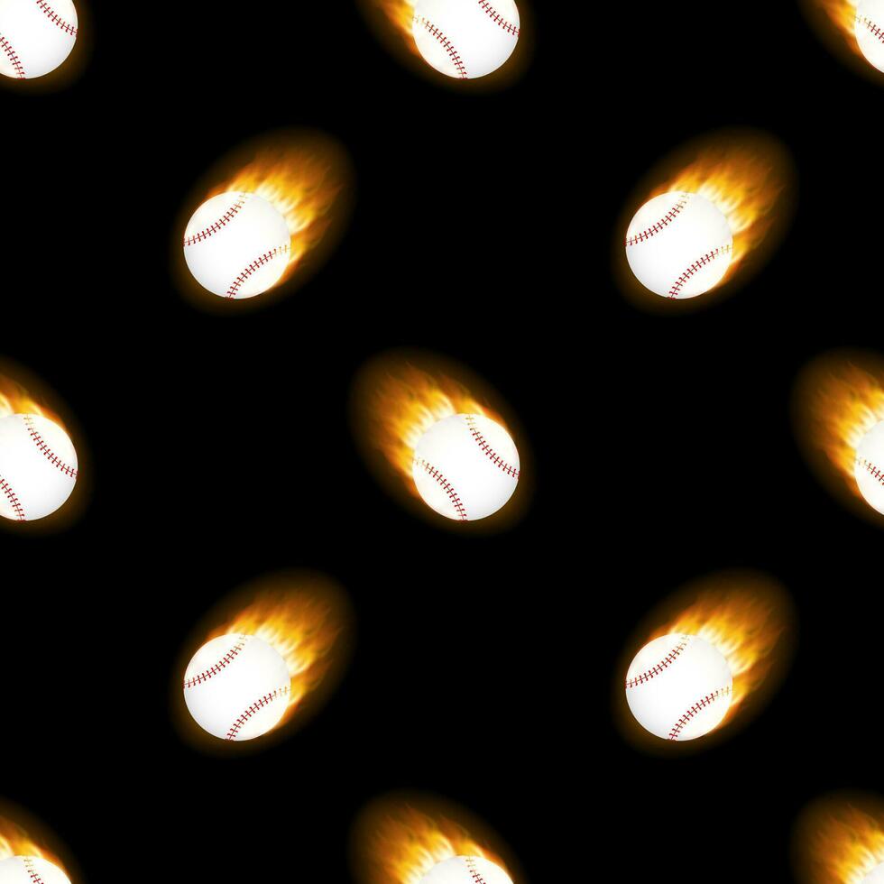 A flaming baseball ball pattern. Vector stock illustration