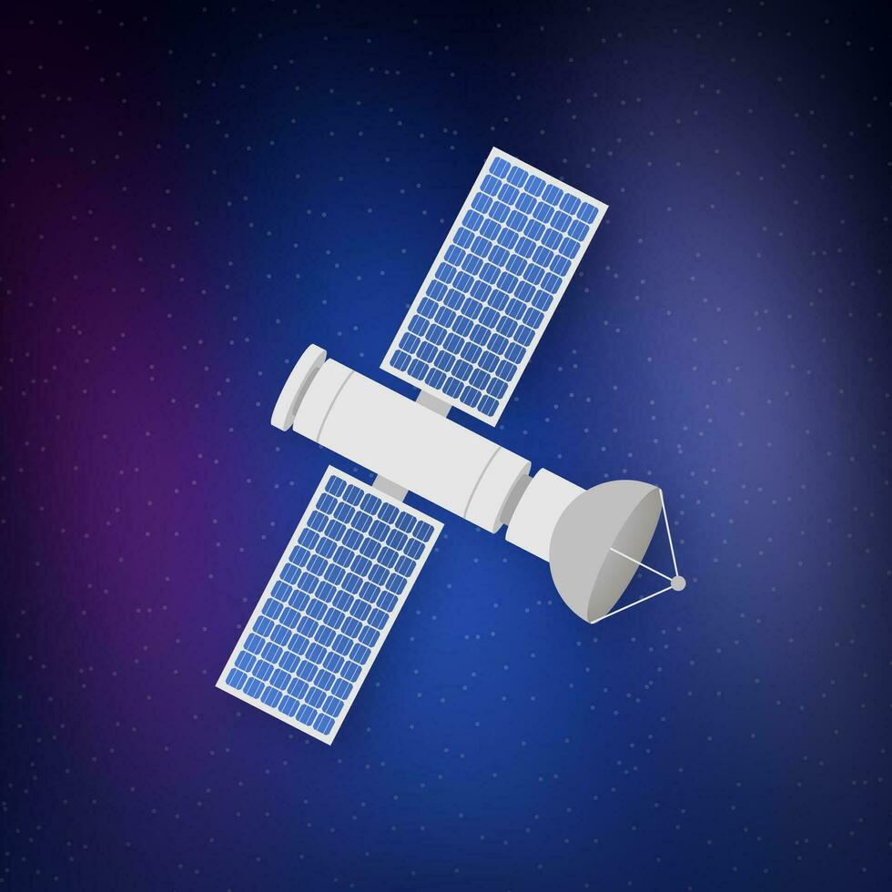 The satellite. Artificial satellites orbiting the planet Earth, GPS. Vector stock illustration