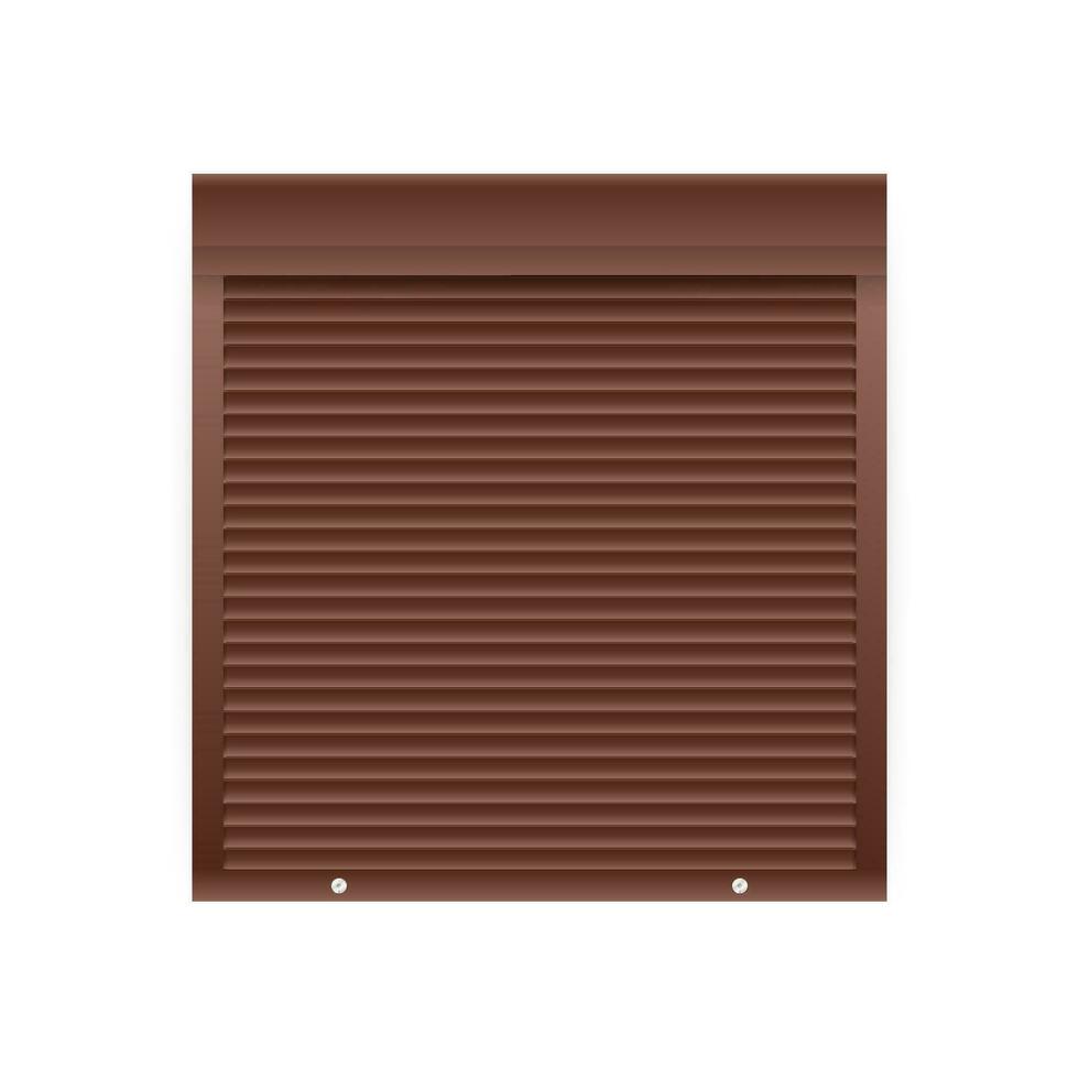Roll up shutter on white backgroun. vector stock illustration.