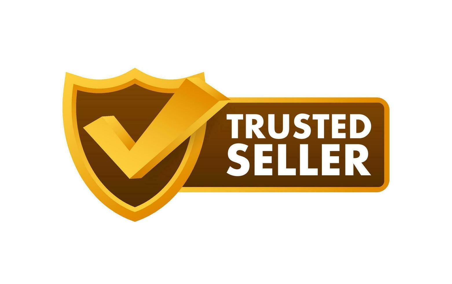 Trusted seller label. Marketplace is trustworthy. Vector stock illustration