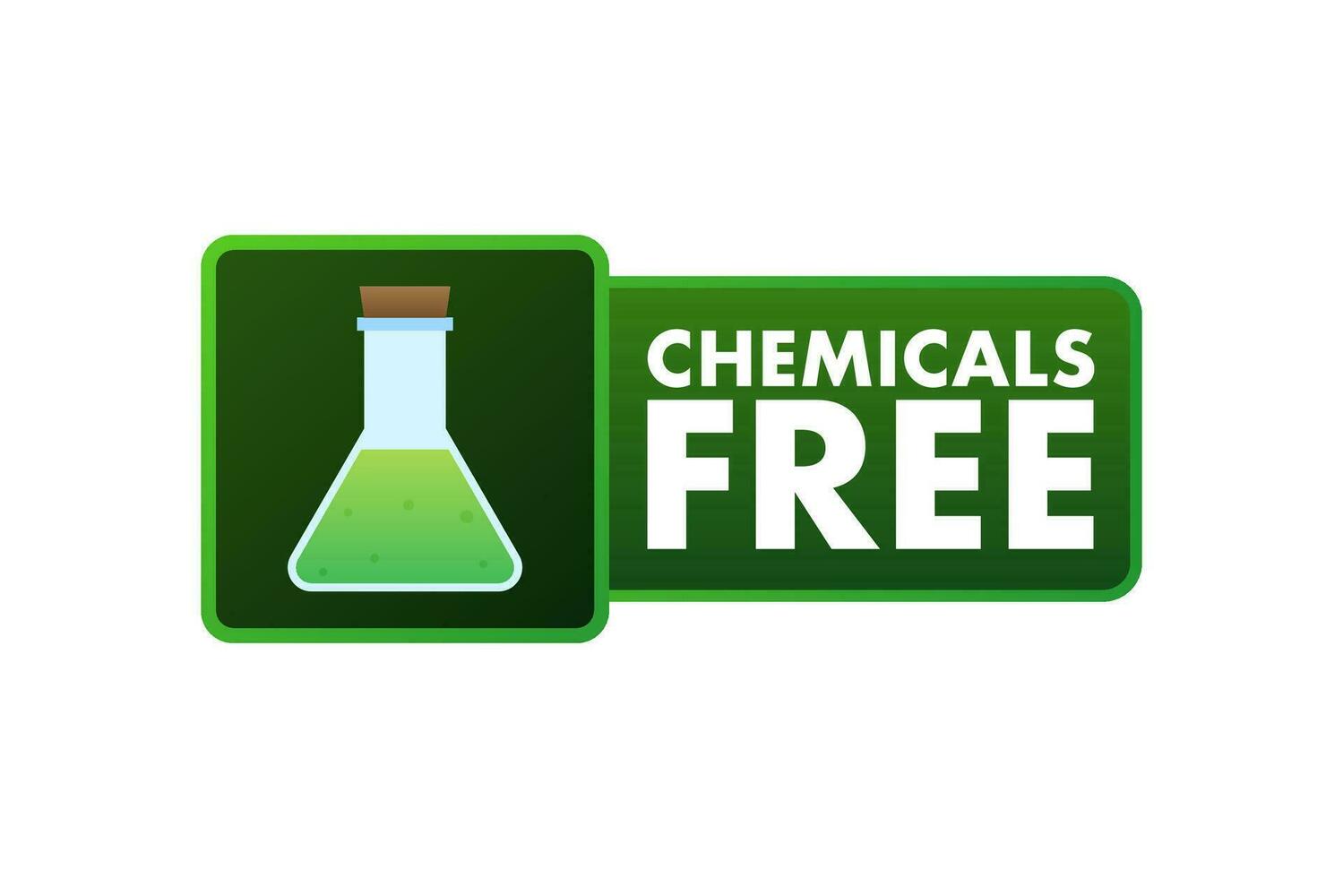 Green vector icon. Chemicals free on white background.