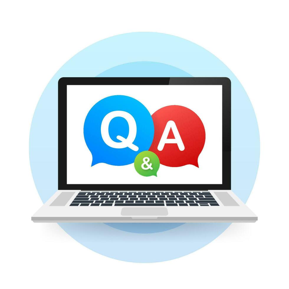 Question and Answer Bubble Chat on white background. Vector stock illustration