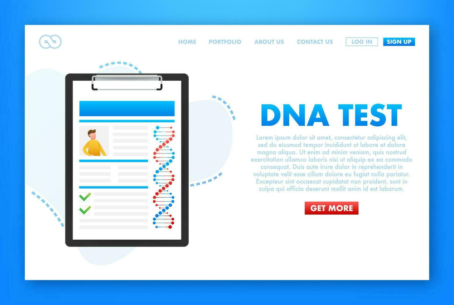 DNA testing, genetic diagnosis concept. Genetic engineering concept. Can use for web banner. Deoxyribonucleic acid. Vector illustration.