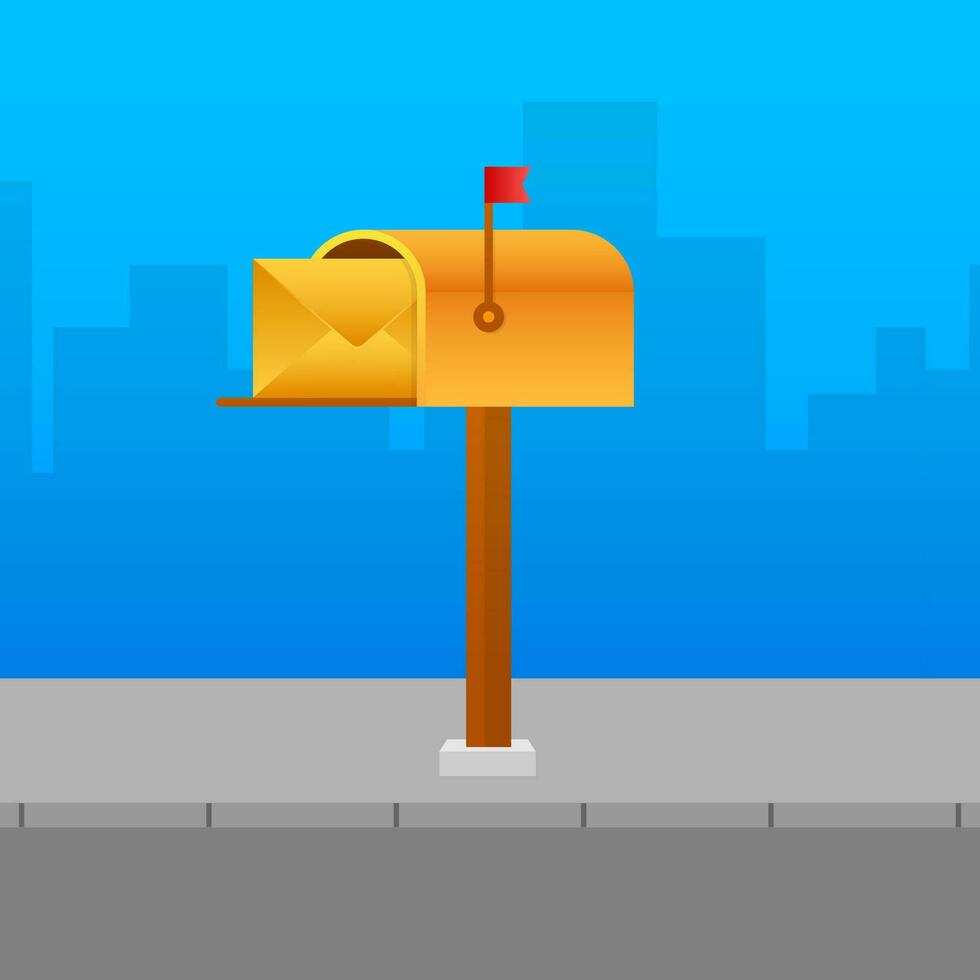 Mail box vector illustration in the flat style. Vector stock illustration
