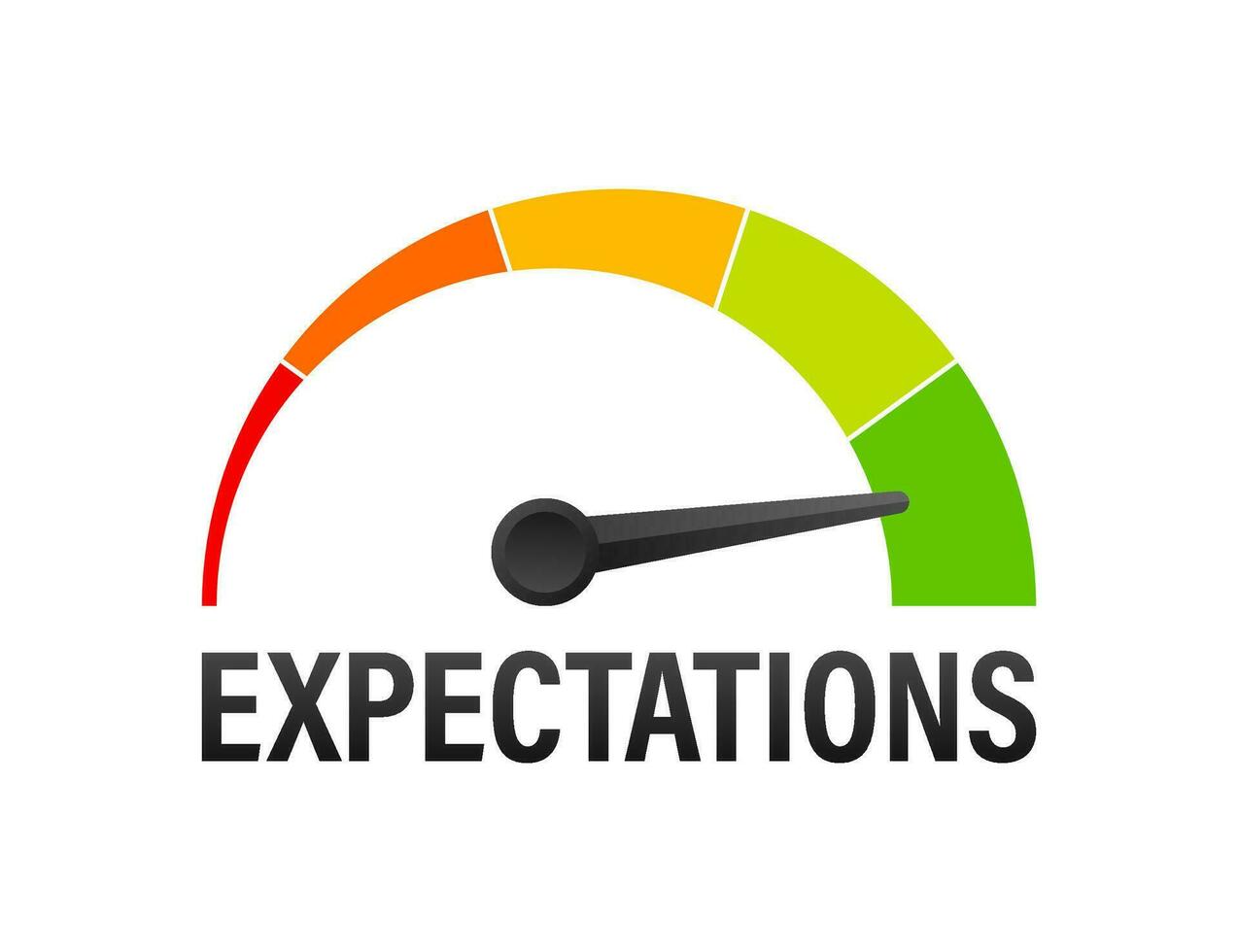 Business concept. Flat design. Flat icon with expectations indicaton light background for concept design vector