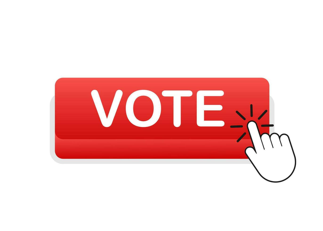 Vote button. Hand click icon. Finger click icon. Vector stock illustration
