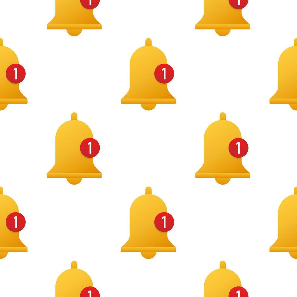 Notification bell icon for incoming inbox message. New massage pattern. Vector illustration