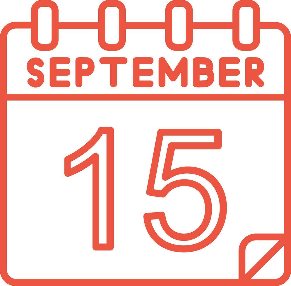 15 September Vector Icon