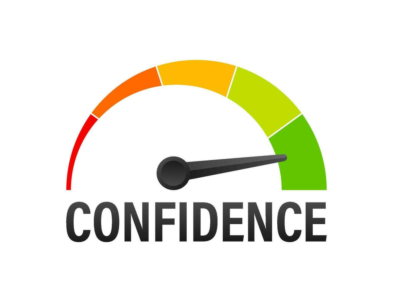 Illustration with confidence indicator for concept design. Business concept vector illustration