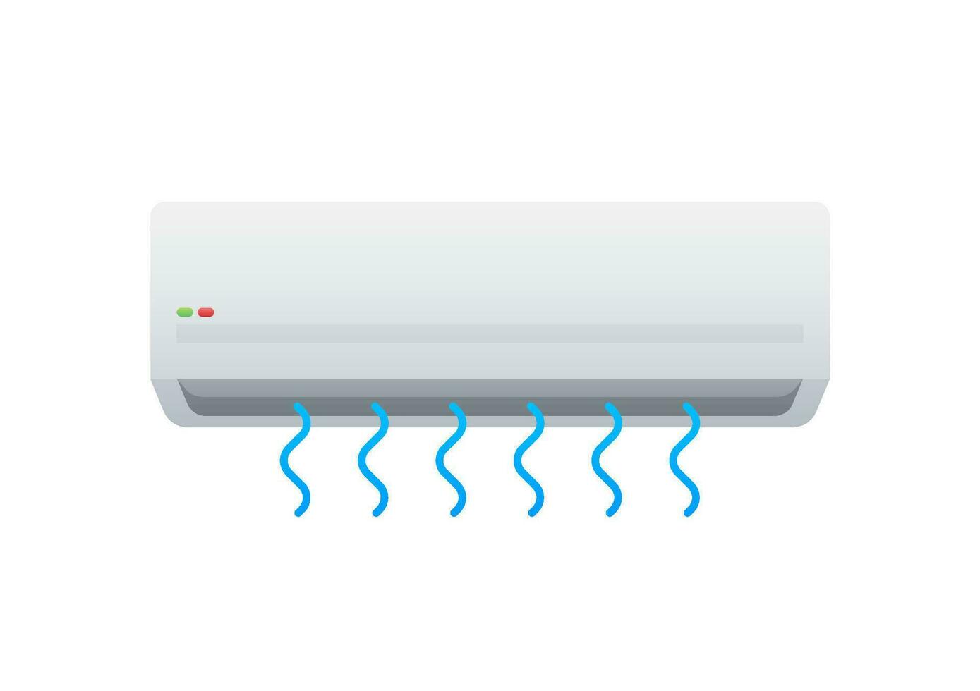 Air conditioner with cold and warm air in flat style. Vector icon. Abstract air conditioner for promo design.
