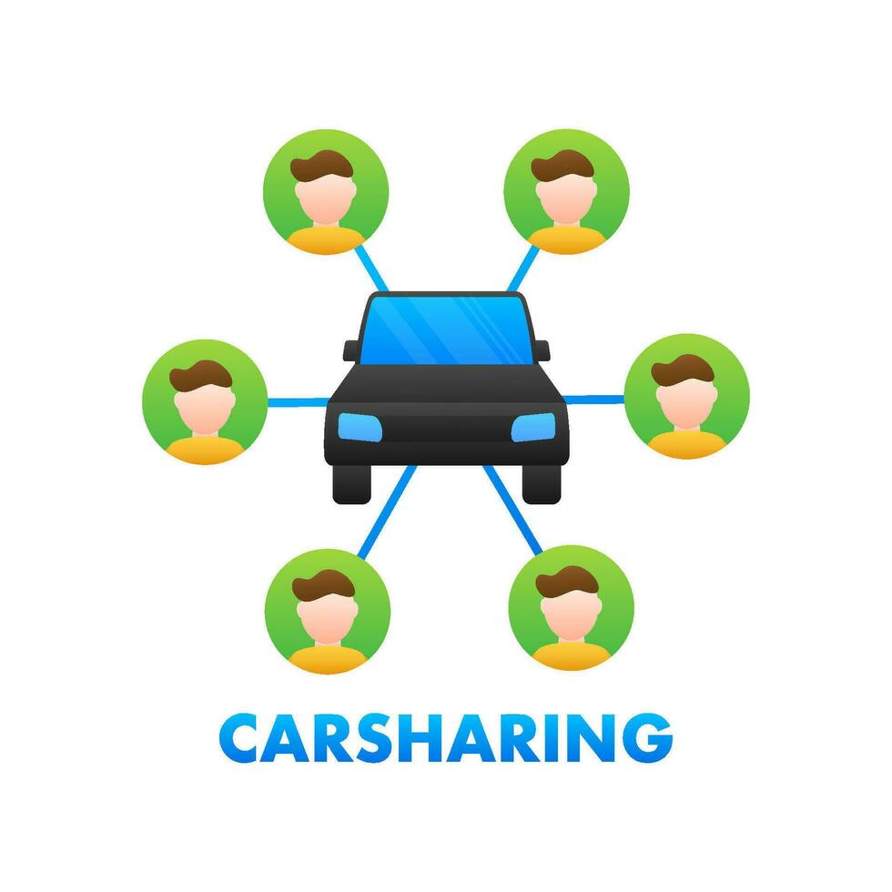 Car sharing concept. Carsharing vector icon on white background. lIllustration for mobile app design. Flat vector illustration.