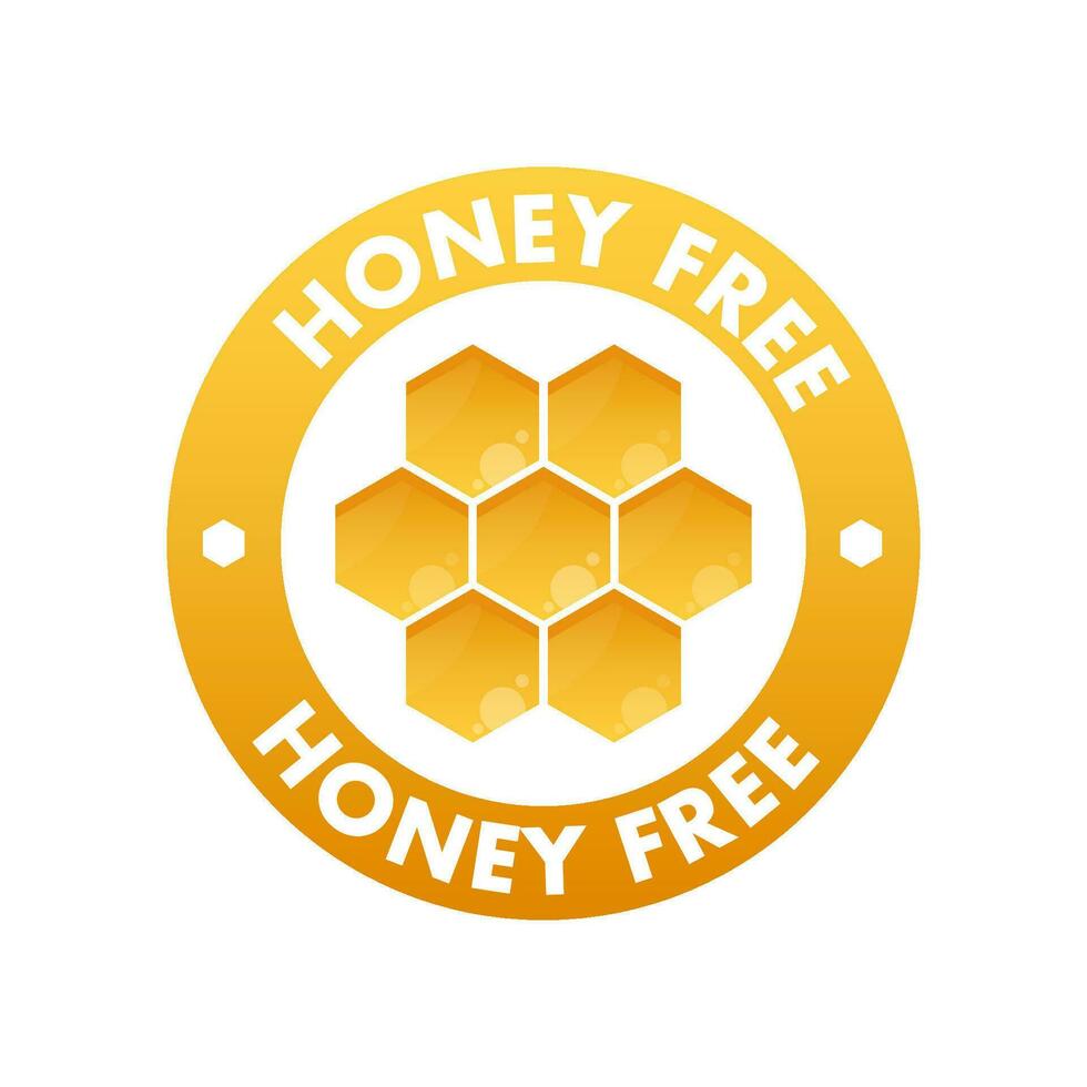 Honey free label icon, badge. Vector stock illustration