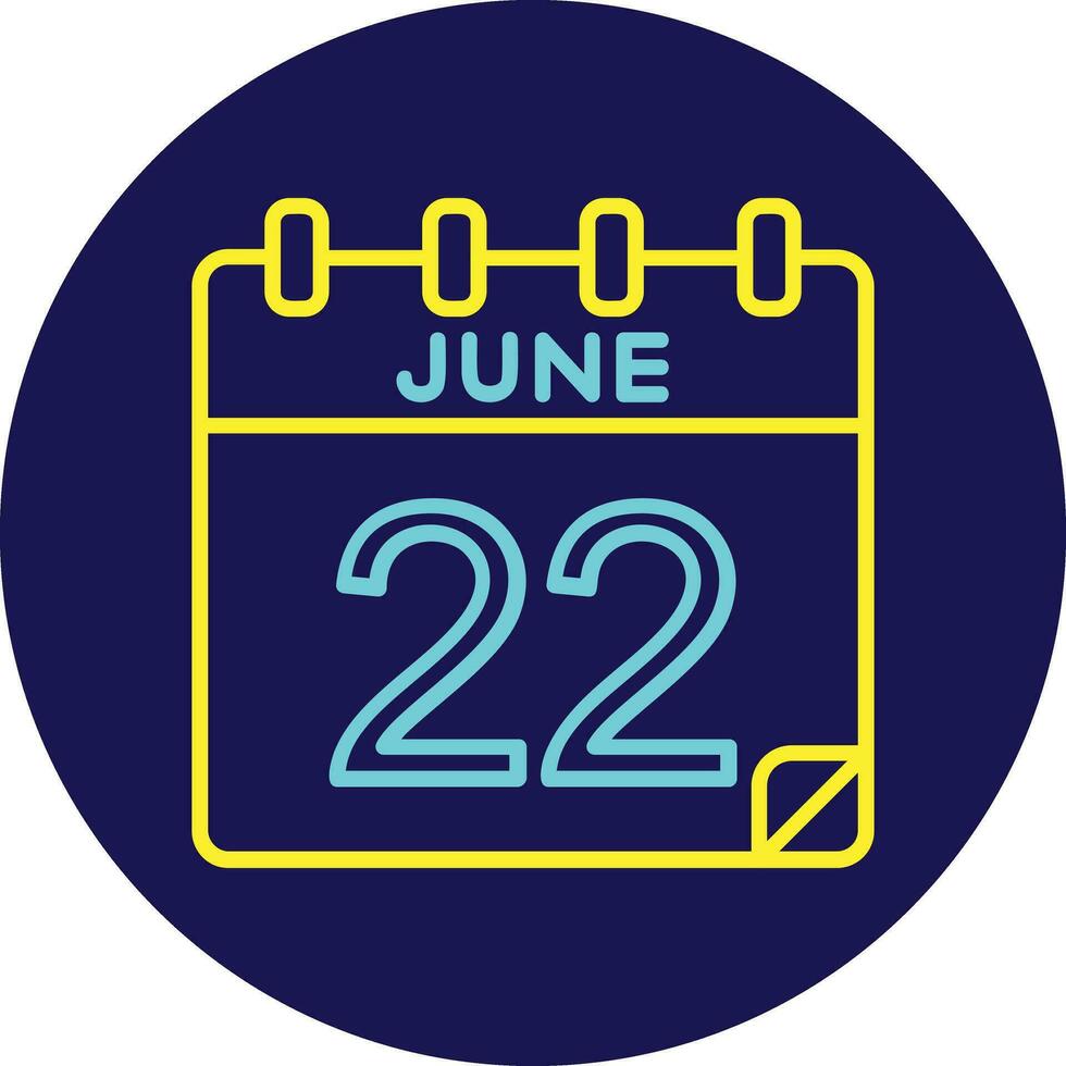 22 junio vector icono