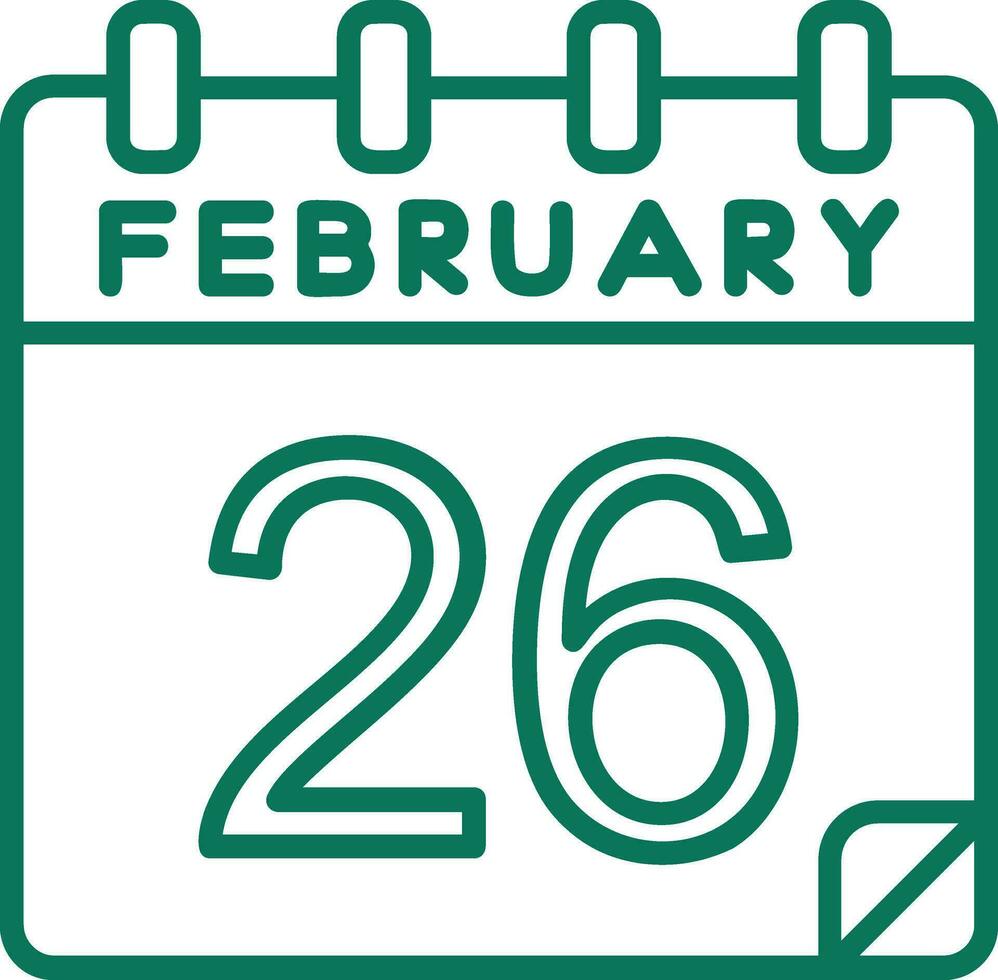 26 February Vector Icon