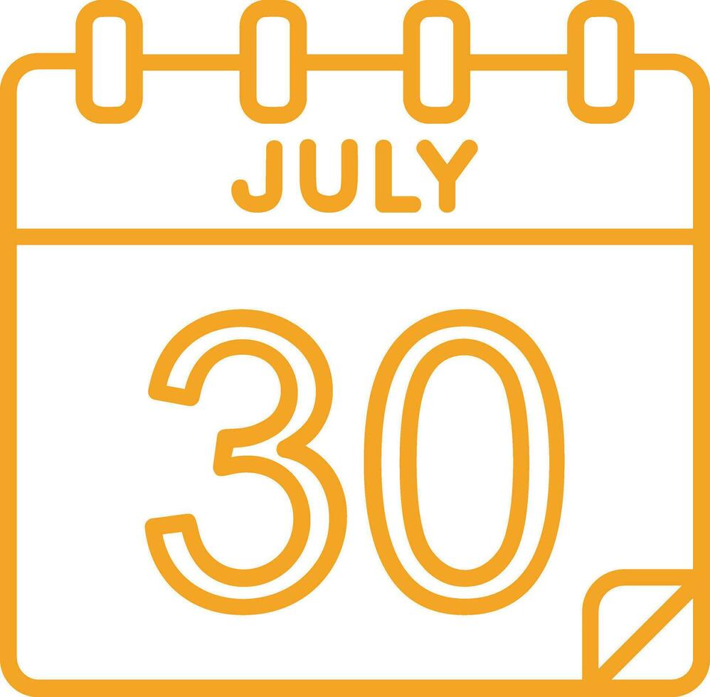 30 July Vector Icon