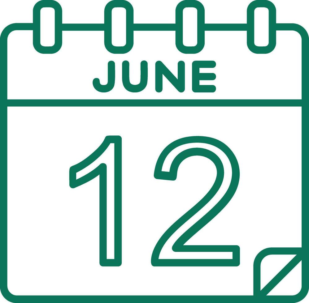 12 June Vector Icon