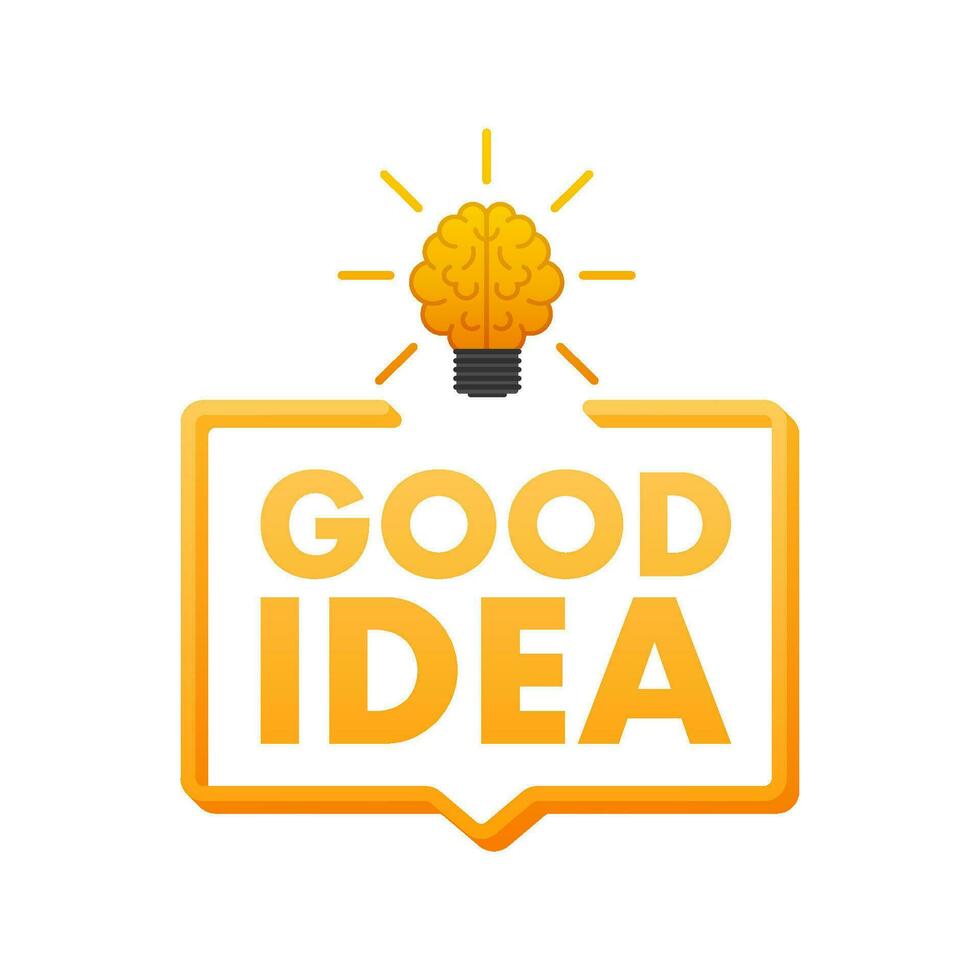 Good idea light bulbs. Creative business idea. Vector stock illustration