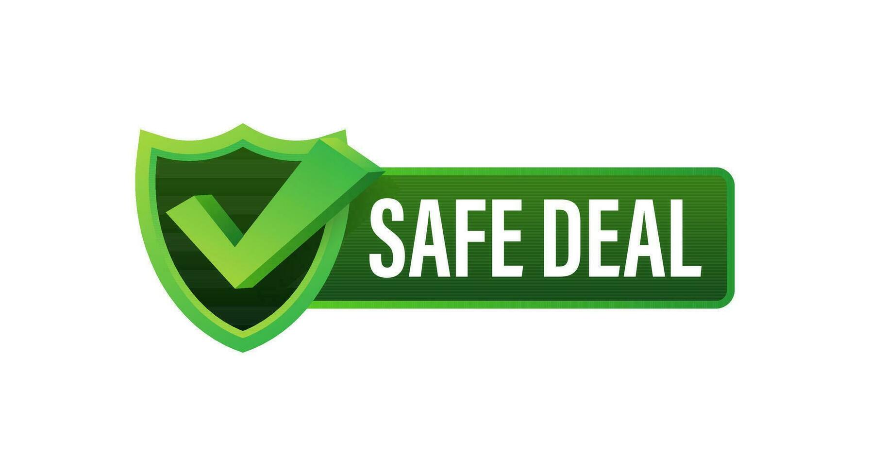 Safe deal. Check mark icon. International agreement. Vector stock illustration