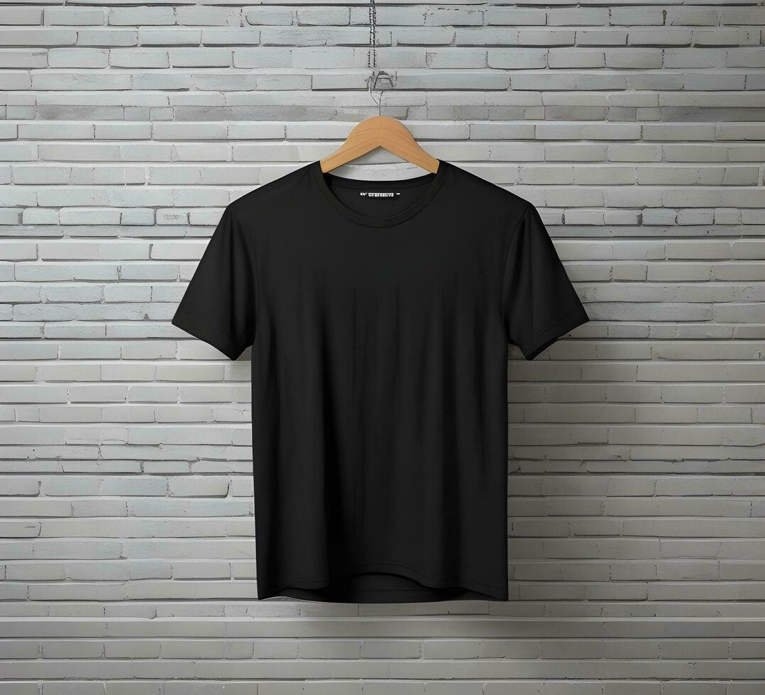 Black t shirt mockup ai generate photo