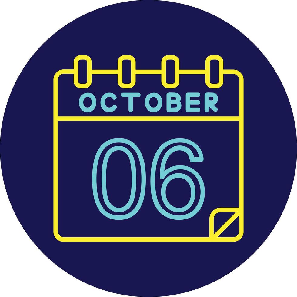 6 October Vector Icon
