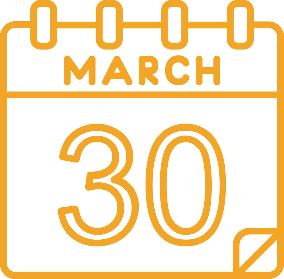 30 March Vector Icon