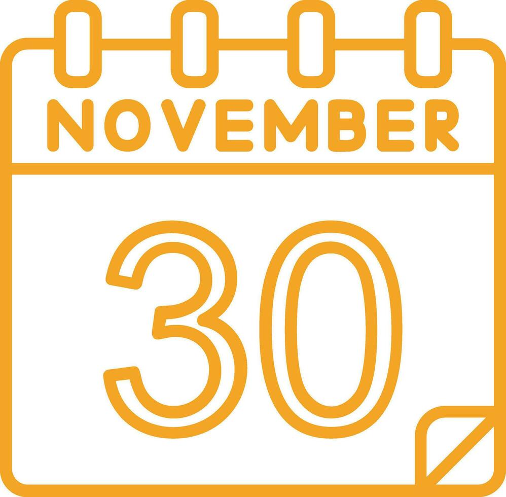 30 noviembre vector icono