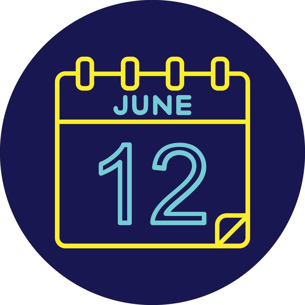 12 June Vector Icon