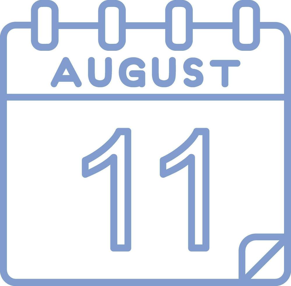 11 agosto vector icono