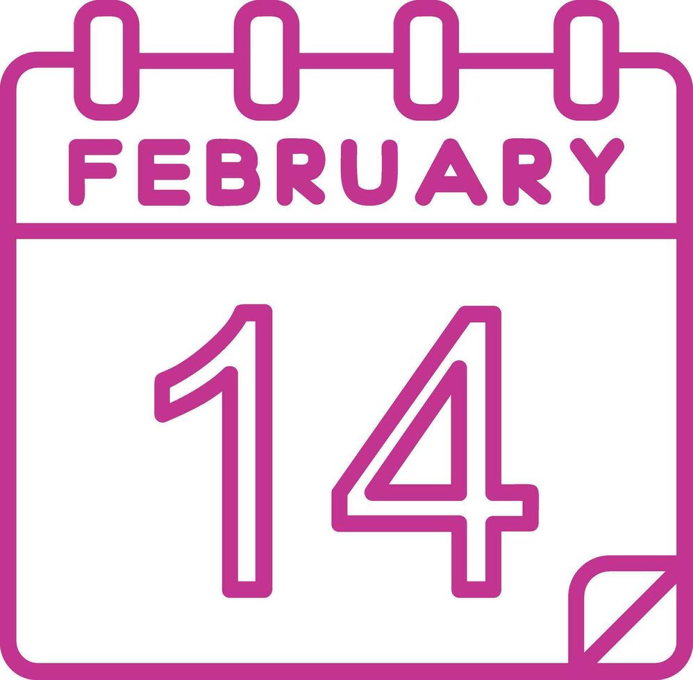 14 febrero vector icono