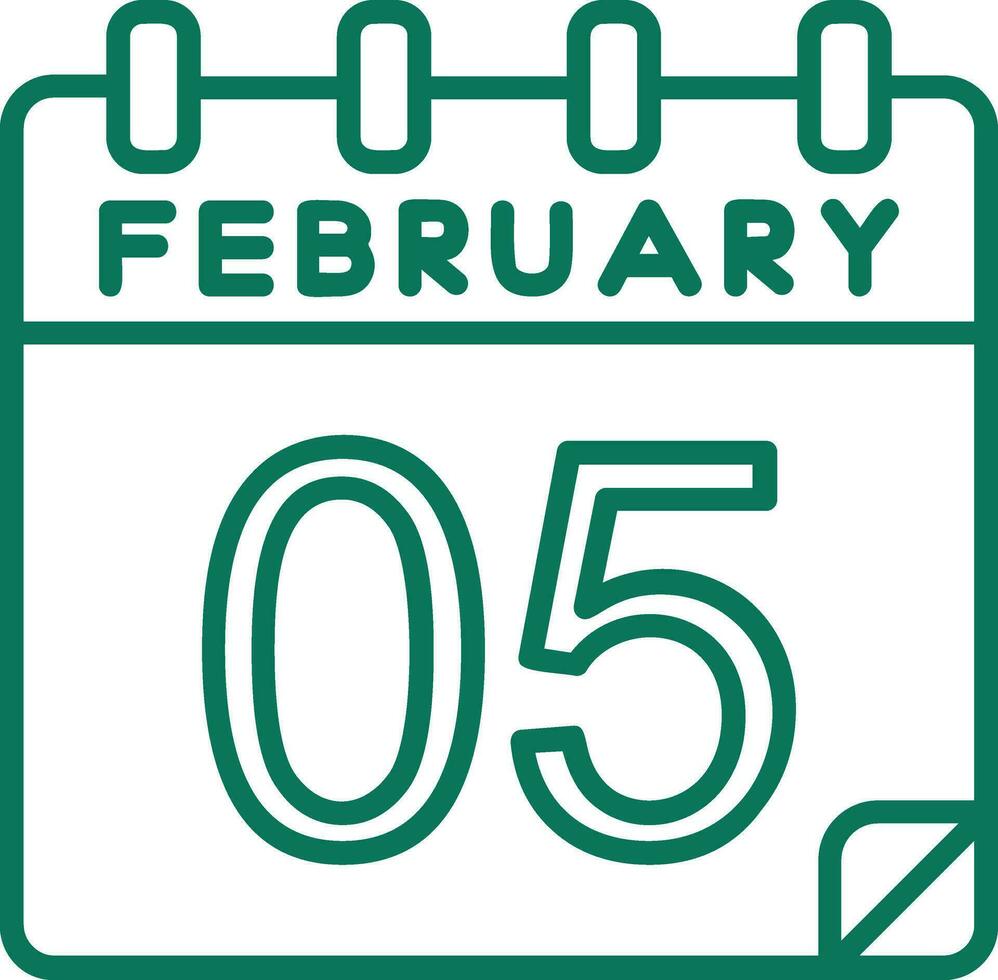 5 February Vector Icon