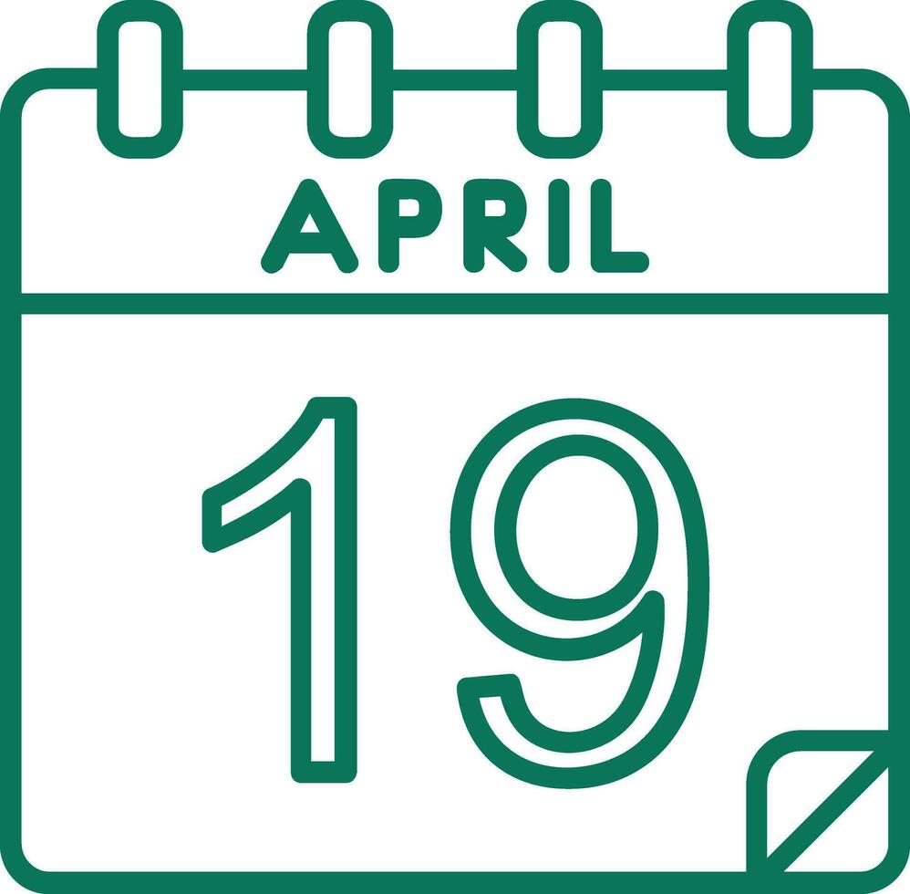 19 April Vector Icon