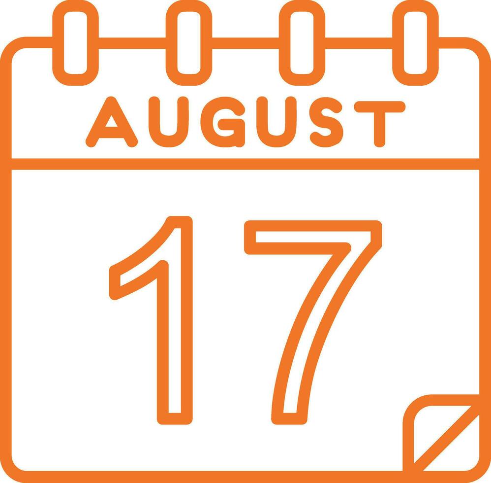 17 August Vector Icon