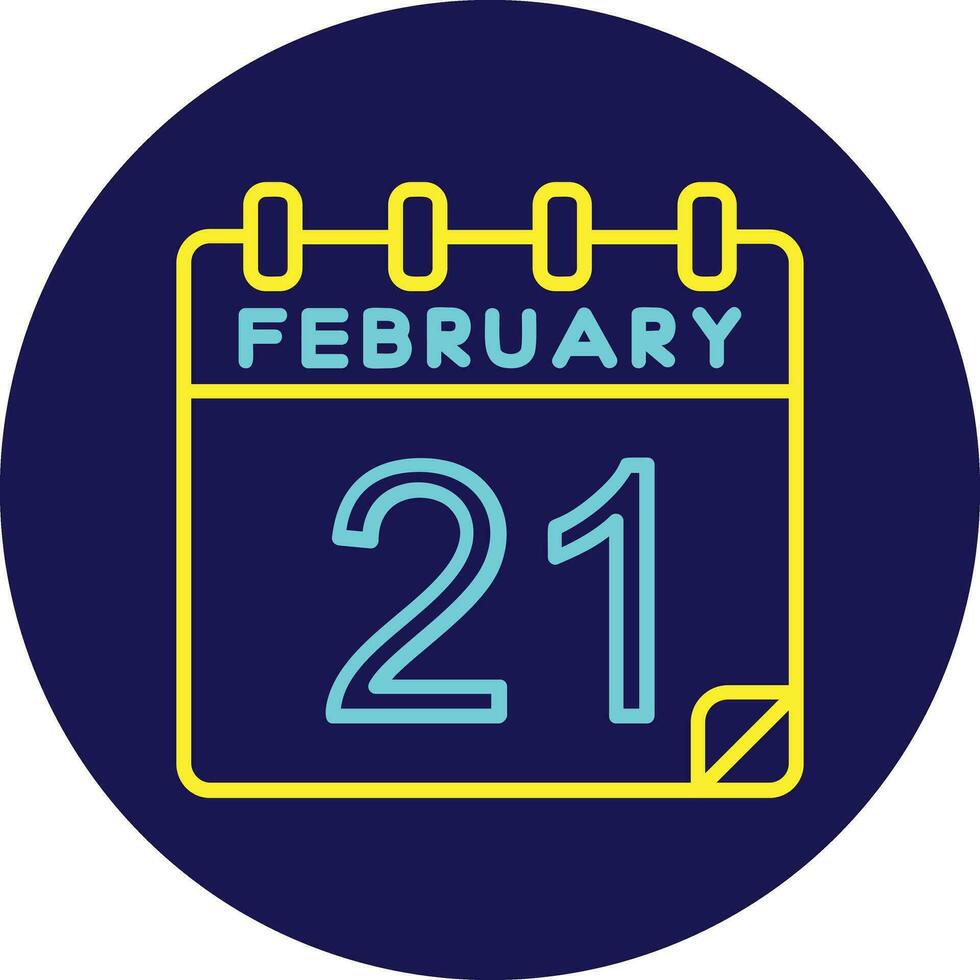 21 February Vector Icon