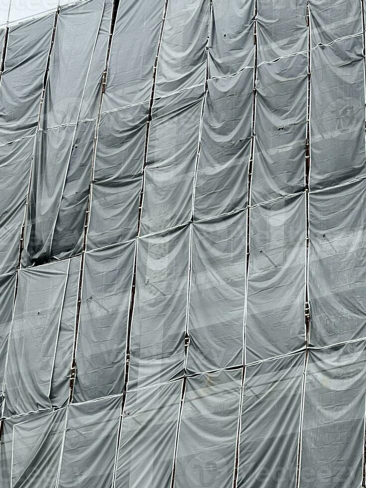construction site in progress and scaffolding photo