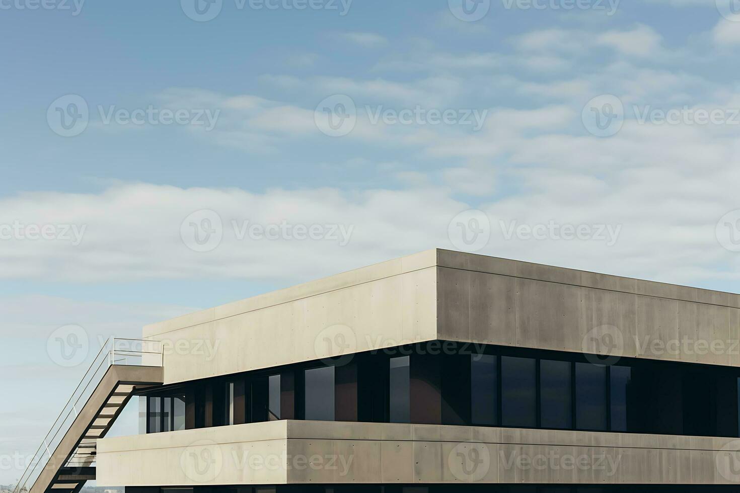 Close up of Abstract empty concrete building with modern style architecture. AI Generated photo