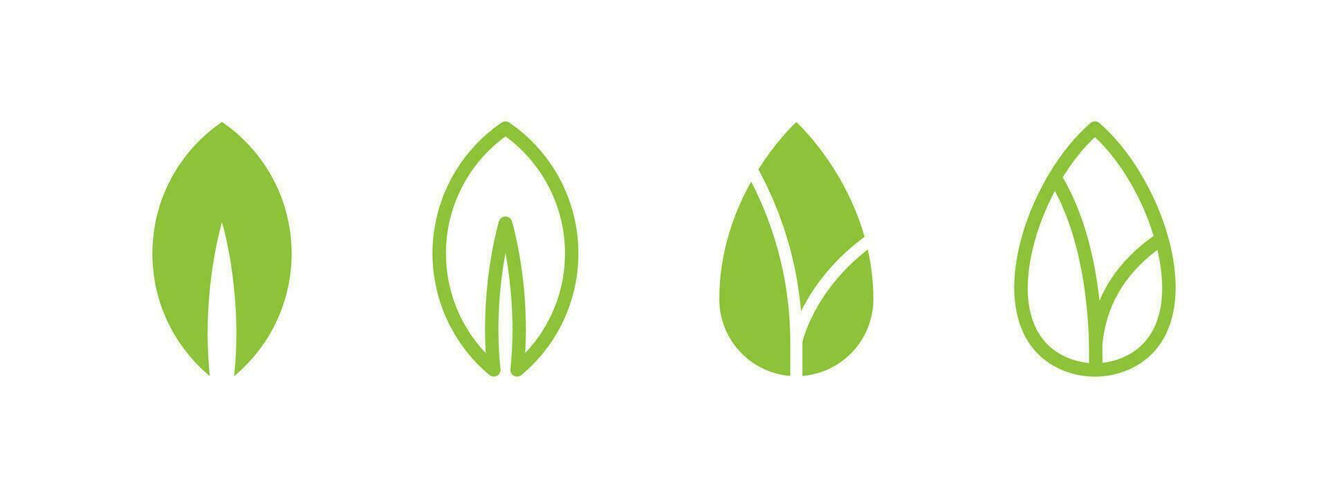 Leafs icons set. Natural and organic products. Vector scalable graphics