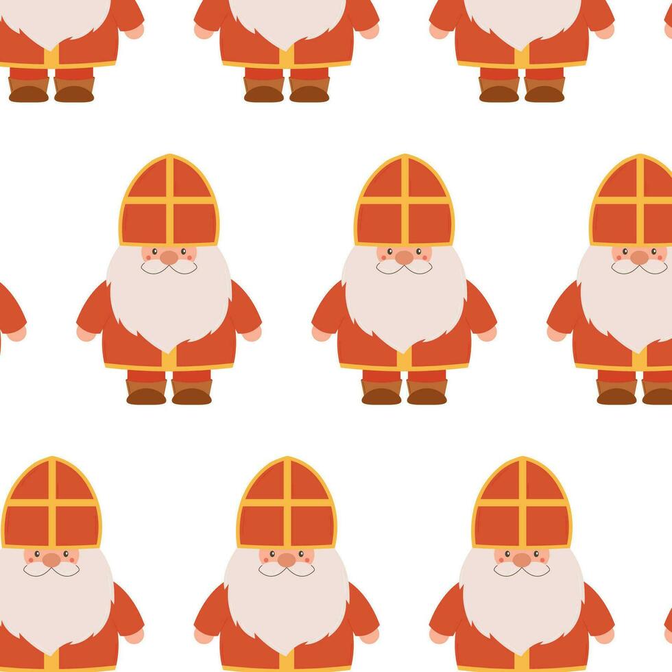 Seamless pattern for Saint Nicholas Day. Sinterklaas Eve. Vector flat illustration.
