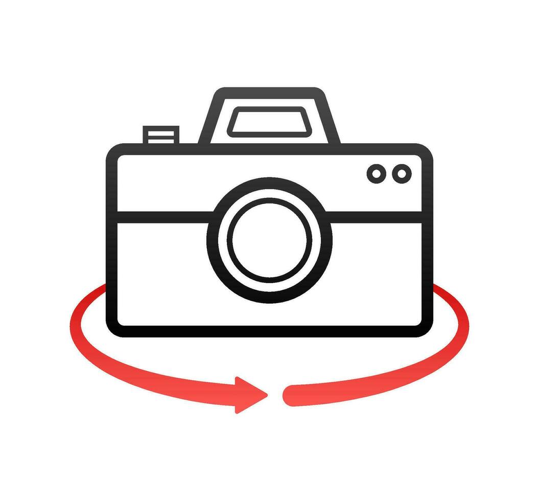 Button with camera switch. Arrow icon. Vector illustration.