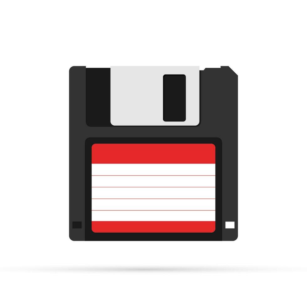 Magnetic floppy disc. Flat icon. Vector illustration.