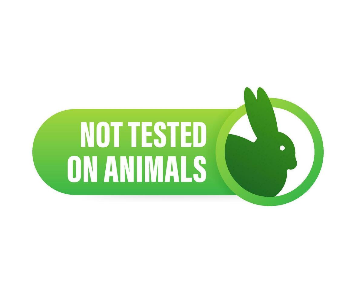 Not tested on animals. Cruelty free Pink banner. Vegan emblem. Packaging design. Natural product. Vector stock illustration