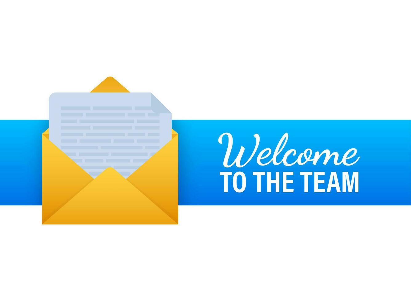 Welcome to the team written on speech bubble. Advertising sign. Vector stock illustration.