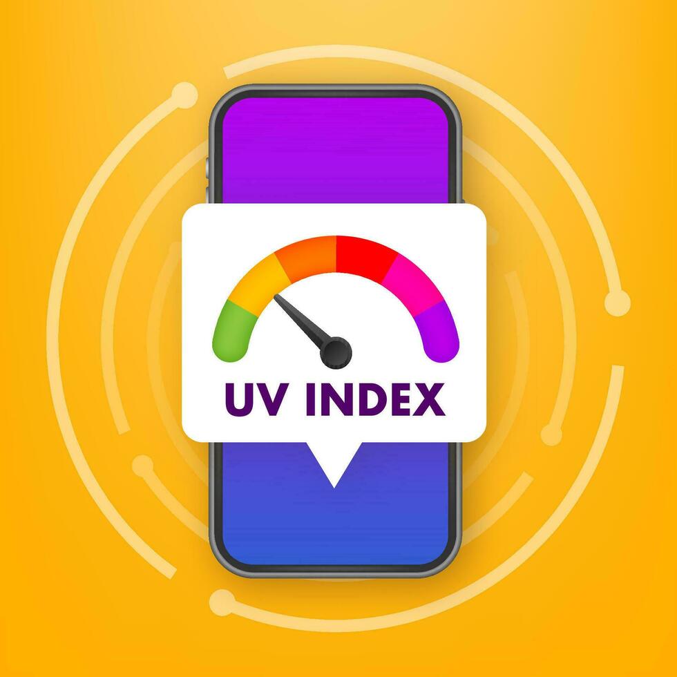 UV index level sun. numbers solar protection. Vector illustration