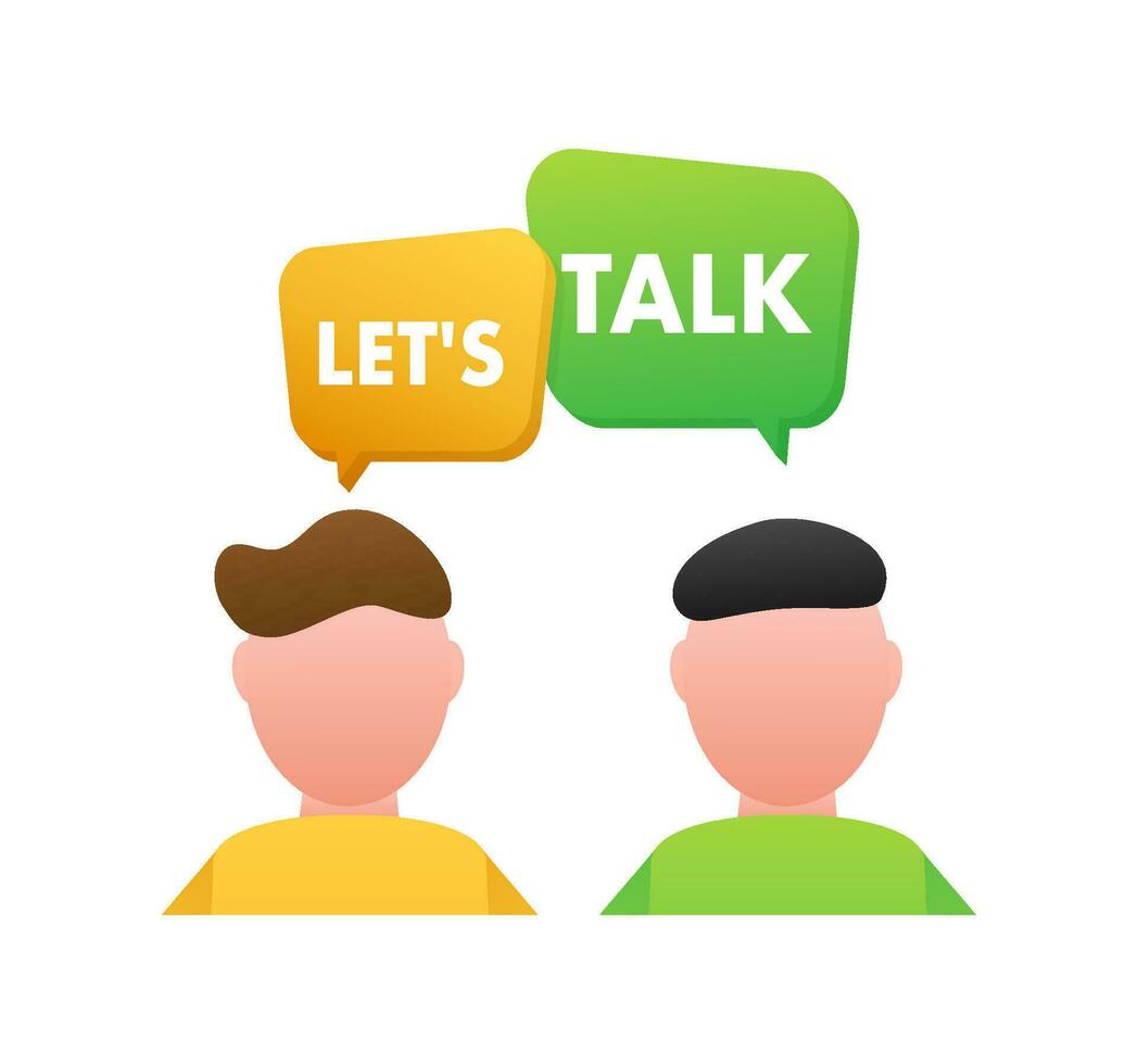 let s talk Dialog, chat speech bubble. Marketing concept vector