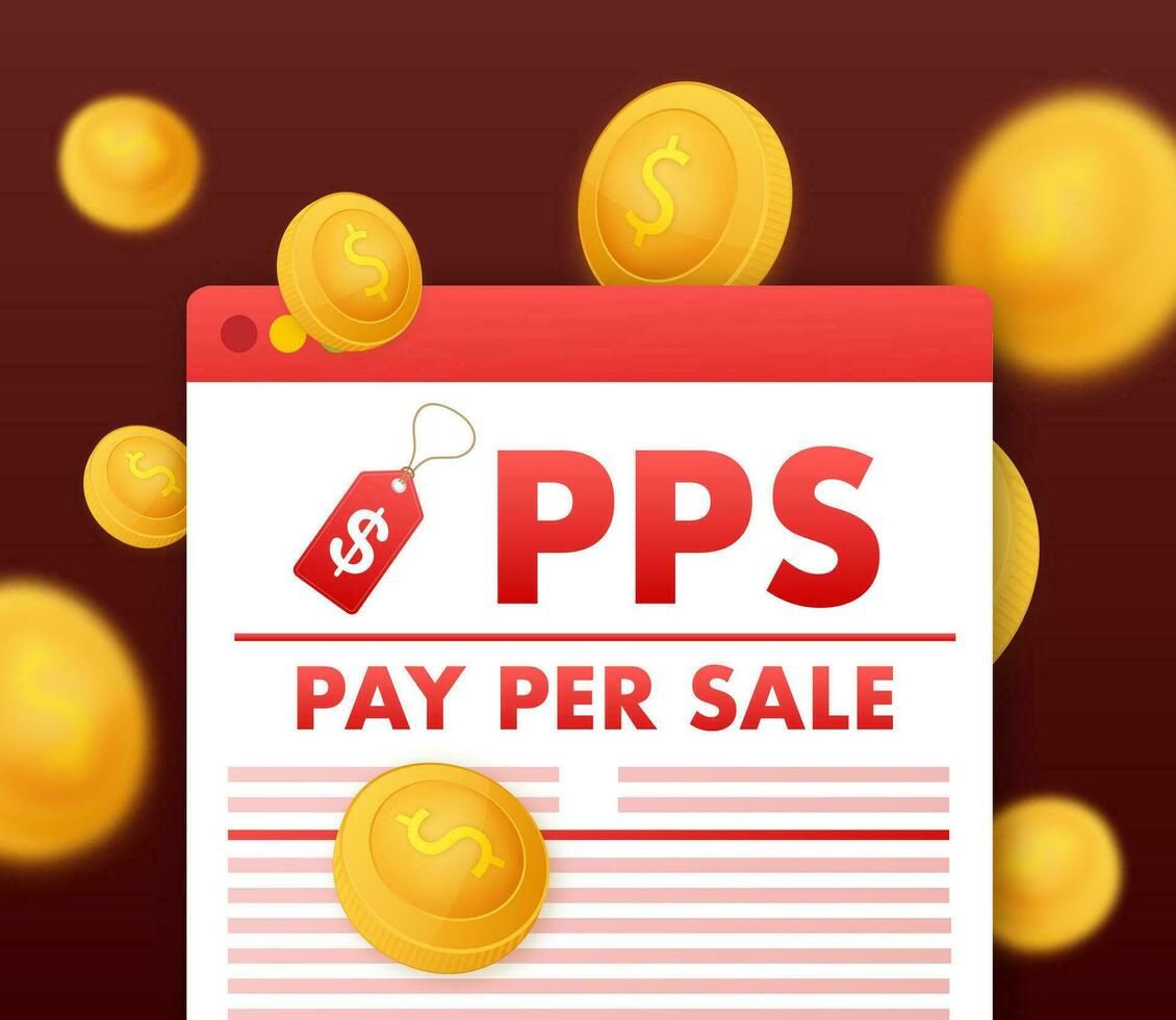 PPS   Pay Per Sale, business concept. Vector stock illustration