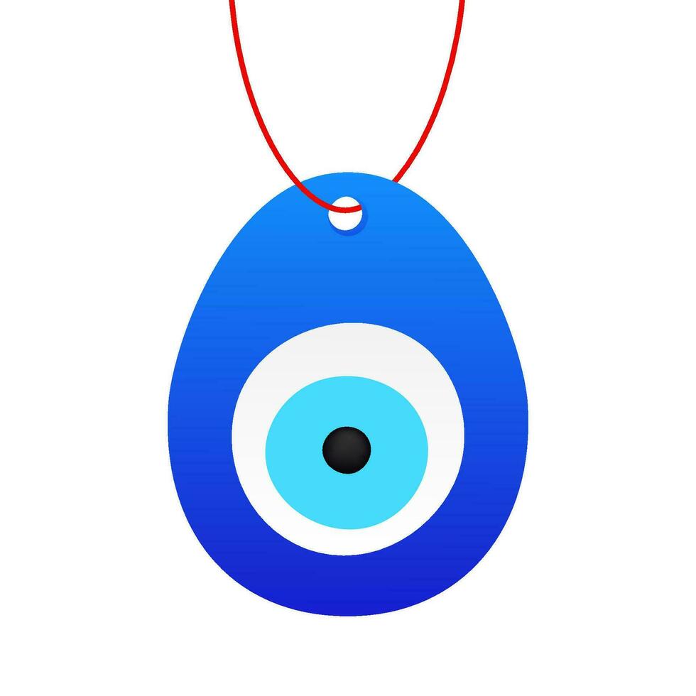 ojo conformado amuleto en plano estilo. superstición símbolo. tradicional ojo conformado amuleto. vector valores ilustración