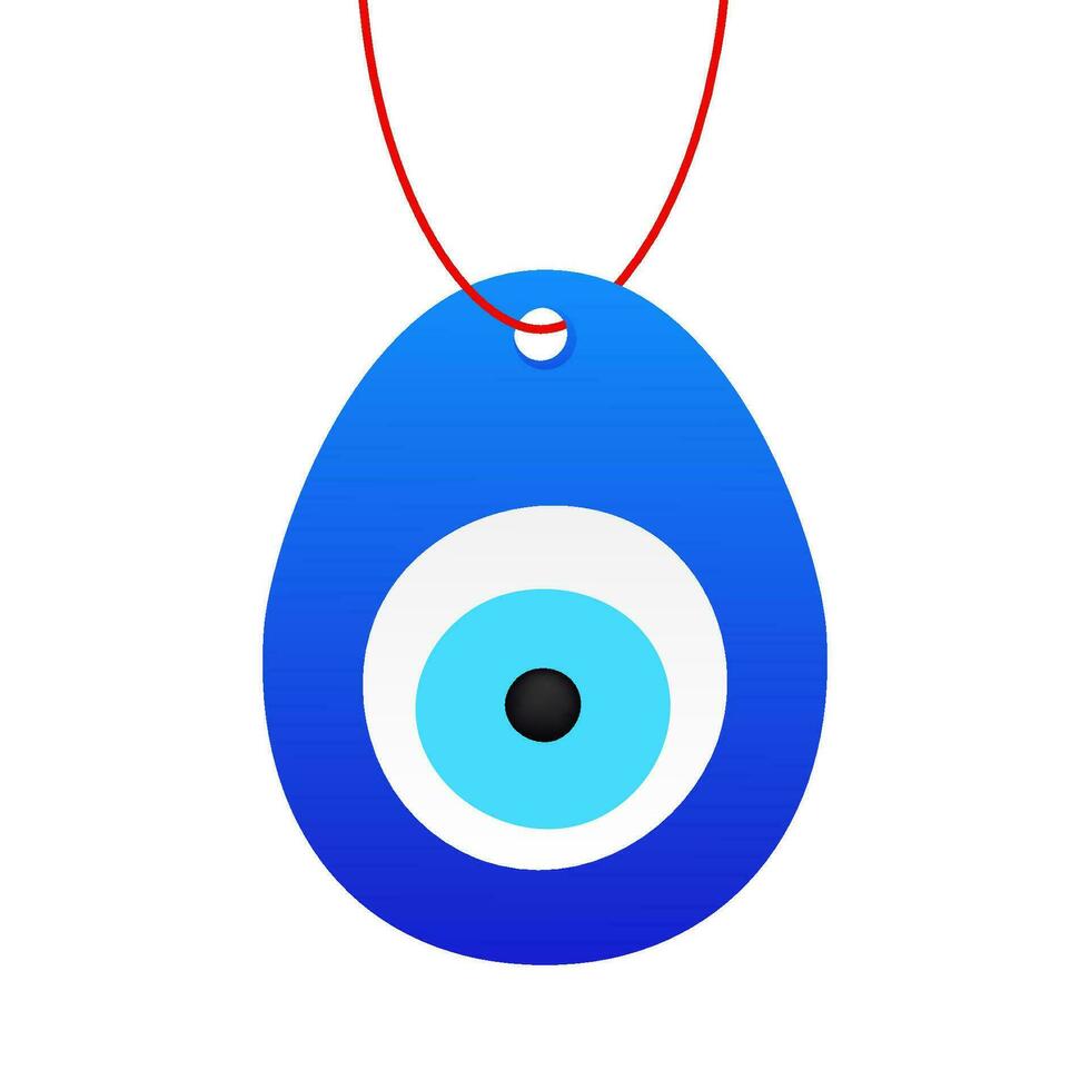 Eye shaped amulet in flat style. Superstition symbol. Traditional eye shaped amulet. Vector stock illustration
