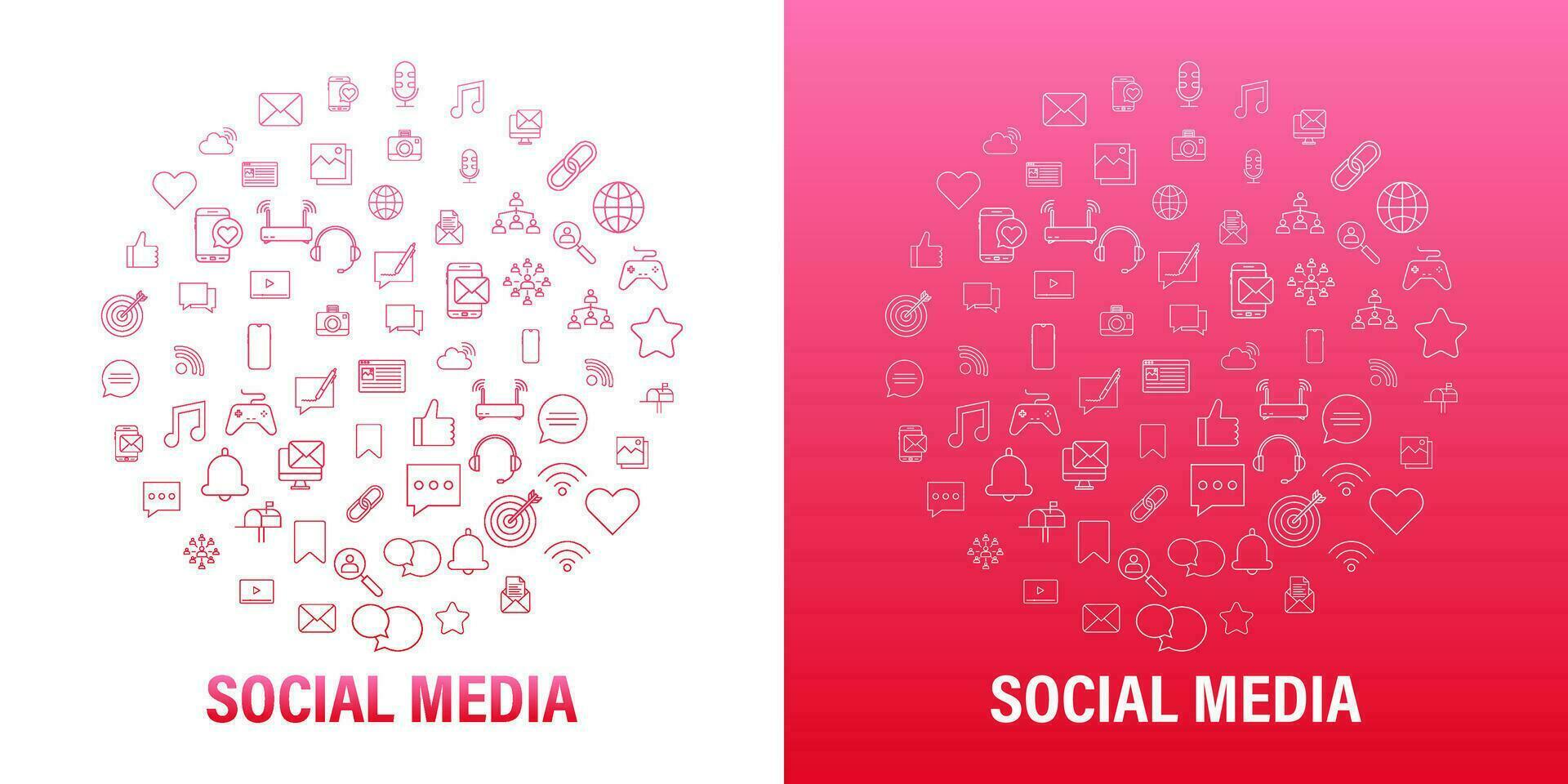 conjunto social medios de comunicación icono. teléfono icono. digital comunicación. charla burbuja. vector valores ilustración