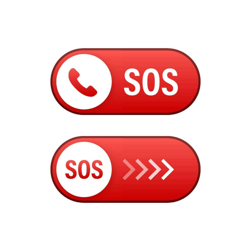 SOS emergency call. 911 calling. A cry for help. Vector stock illustration