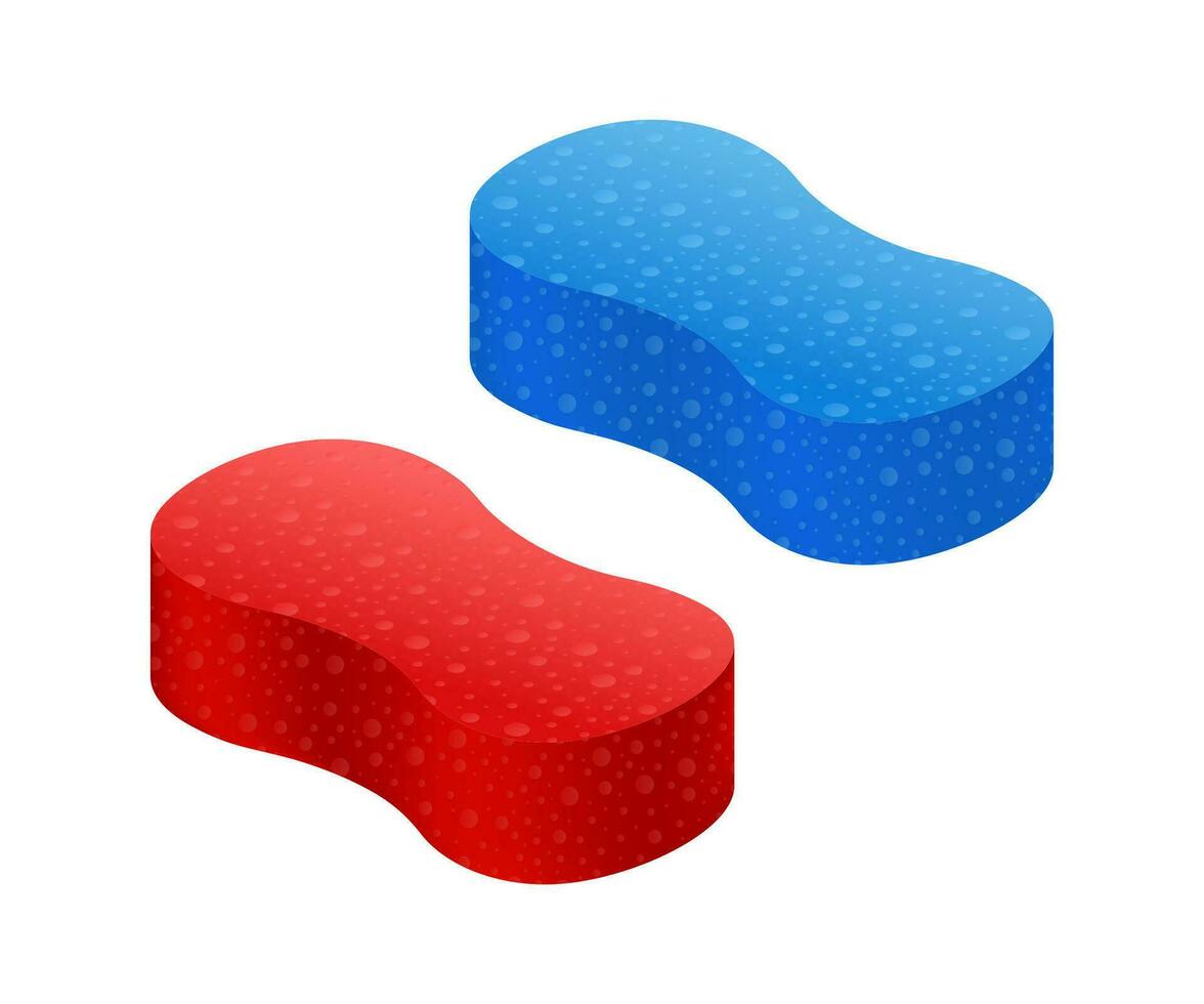 Scouring pads spong for housework cleaning and scouring pad domestic spong work tools. Vector stock illustration