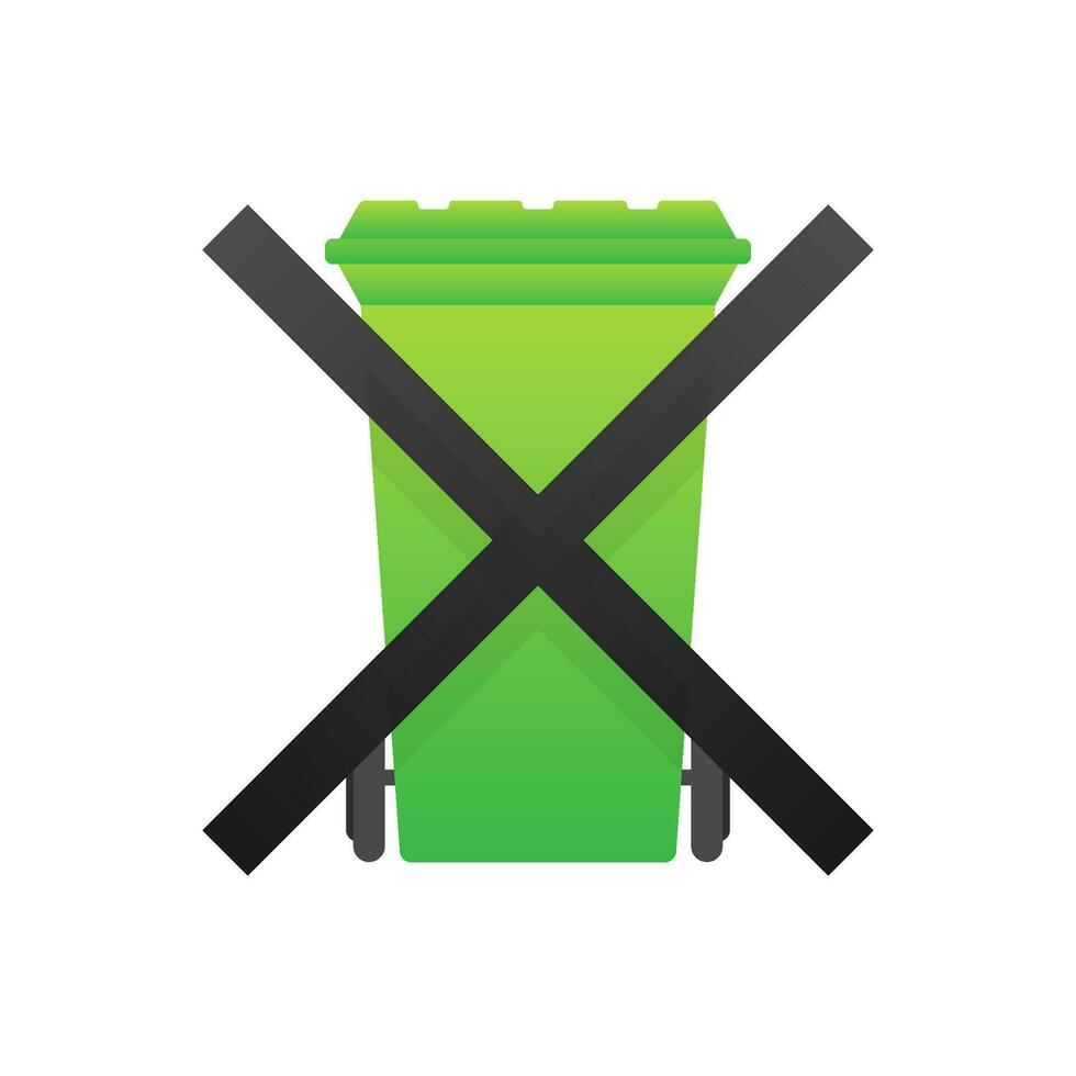 Icon with no garbage dumpster. No garbage dumpster icon on white background vector